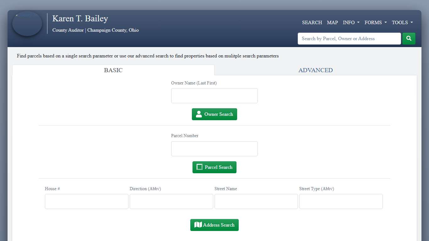 Advanced Search - County Auditor Website, Champaign County, Ohio